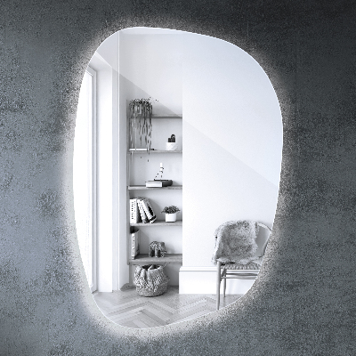 Irregular led mirror splash shaped