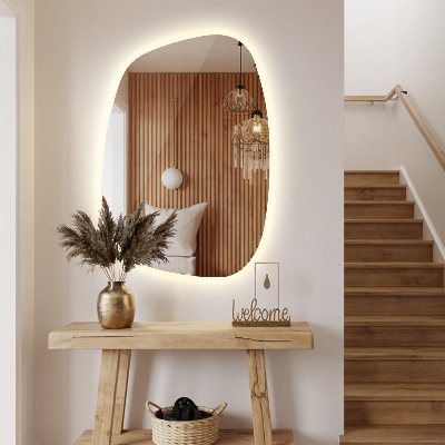 Irregular led mirror splash shaped