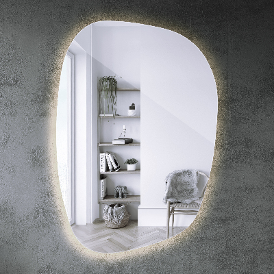 Irregular led mirror splash shaped