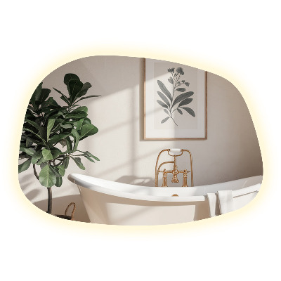 Irregular led mirror splash shaped