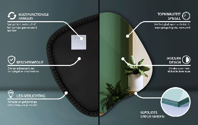 Organic mirror with LED lights modern accent