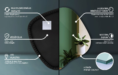 Organic mirror with LED lights modern accent