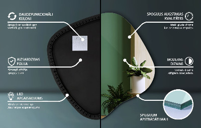 Organic mirror with LED lights modern accent