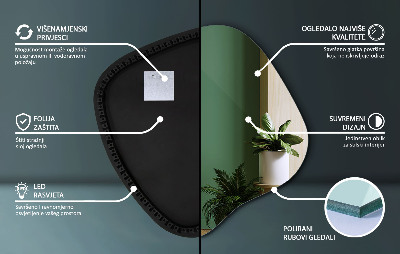 Organic mirror with LED lights modern accent