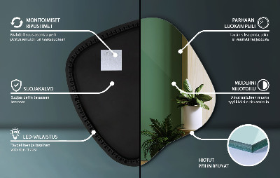 Organic mirror with LED lights modern accent