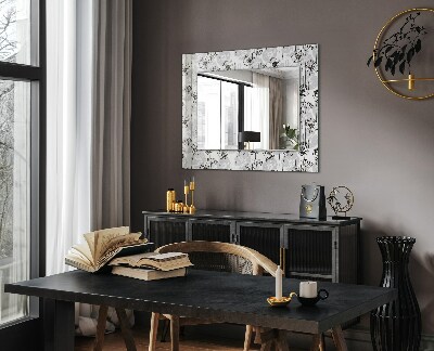 Wall mirror decor Flowers pattern monochrome
