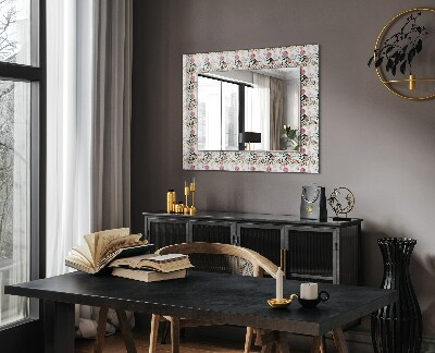 Mirror frame with print Floral pattern