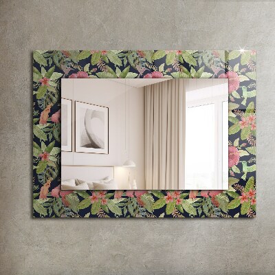 Wall mirror design Flowers and birds