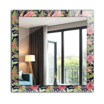 Wall mirror design Flowers and birds