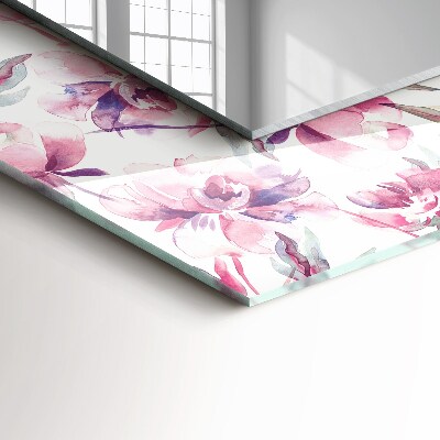 Printed mirror Purple floral patterns