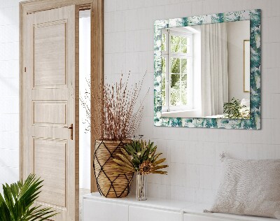 Decorative mirror Green tropical leaves