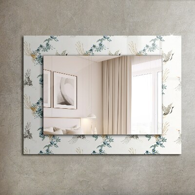 Printed mirror Birds and flowers