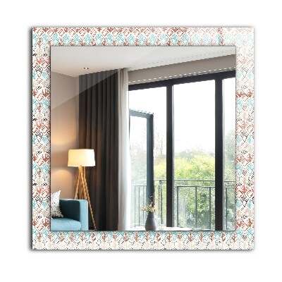 Mirror frame with print Colorful geometric pattern