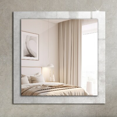 Mirror frame with print Gray texture pattern