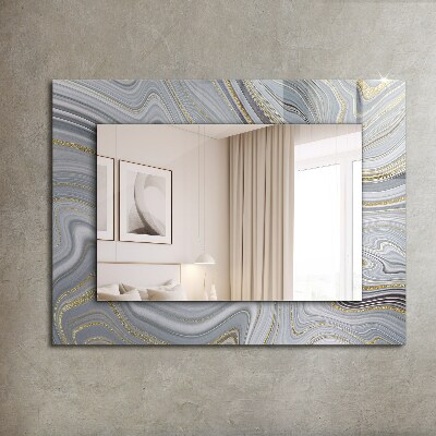 Mirror frame with print Abstract marble patterns