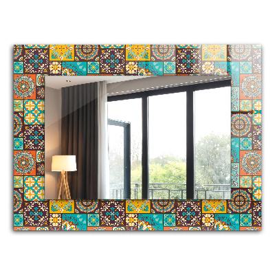 Wall mirror design Colorful tile mosaic
