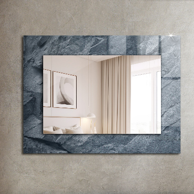 Mirror frame with print Rock textured stone