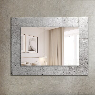 Mirror frame with print Concrete wall texture
