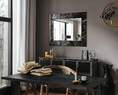 Decorative mirror Black marble veining