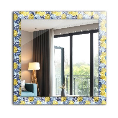 Wall mirror decor Colorful floral pattern