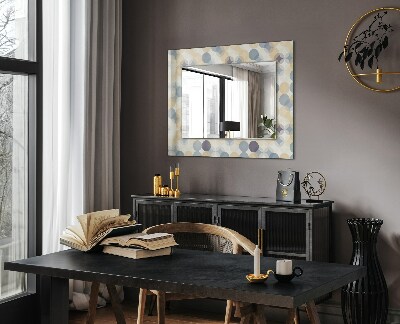 Mirror frame with print Colorful circular patterns