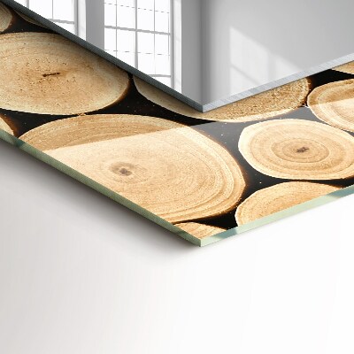 Wall mirror decor Cross sections of tree trunks