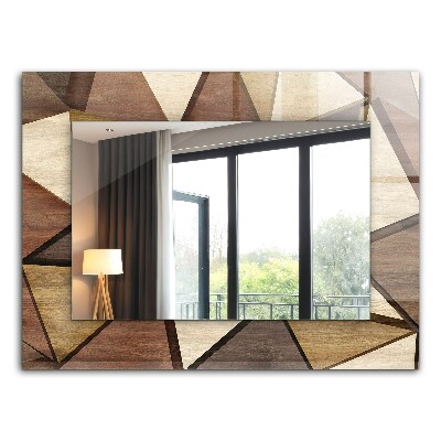 Printed mirror Wood geometric patterns