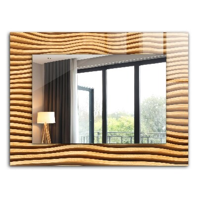 Wall mirror design Wood waves