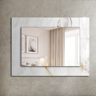 Wall mirror decor White marble pattern