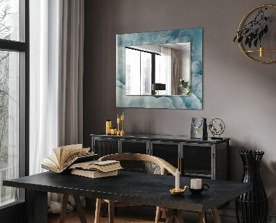 Mirror frame with print Blue marble texture