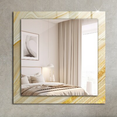 Wall mirror design Yellow abstract lines