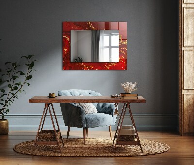 Decorative mirror Abstract red paint