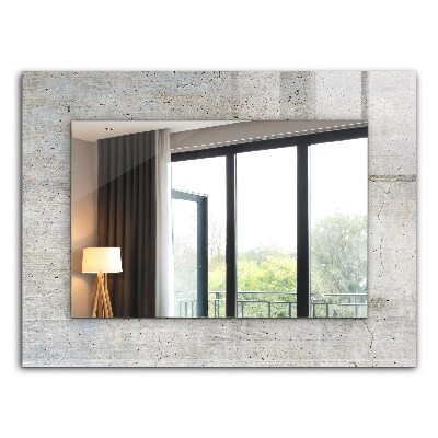 Mirror frame with print Cracked concrete wall