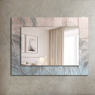 Mirror frame with print Pastel plants
