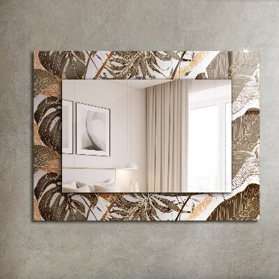 Printed mirror Leaves tropical pattern