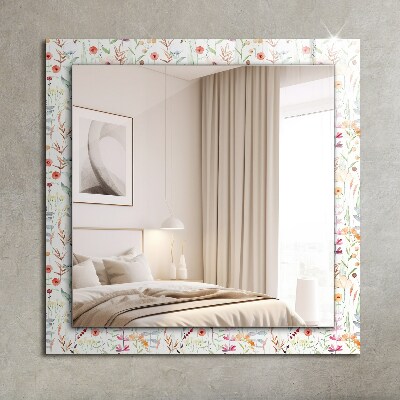 Mirror frame with print Floral watercolor pattern