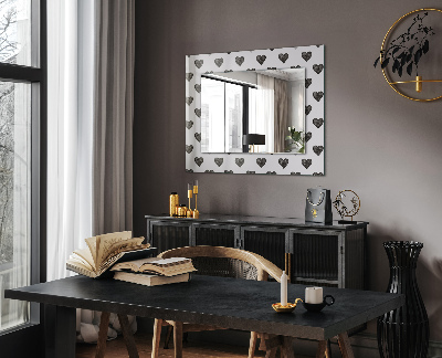Wall mirror design Black hearts pattern