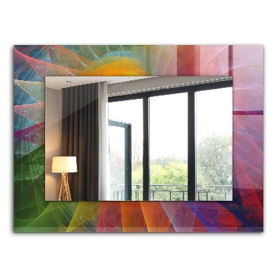Mirror frame with print Colorful abstract spiral
