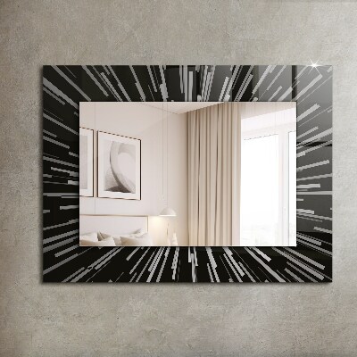 Mirror frame with print Light speed effect