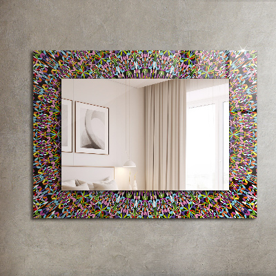 Printed mirror Colorful mandala pattern