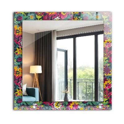 Wall mirror design Colorful floral patterns