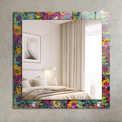 Wall mirror design Colorful floral patterns