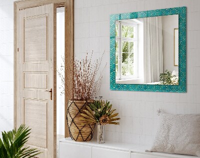 Decorative mirror Green geometric pattern