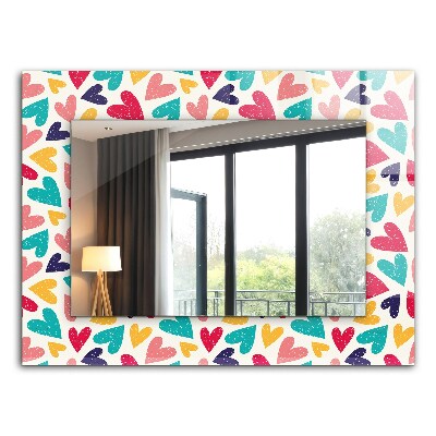 Decorative mirror Colorful hearts pattern