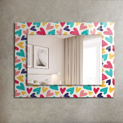 Decorative mirror Colorful hearts pattern