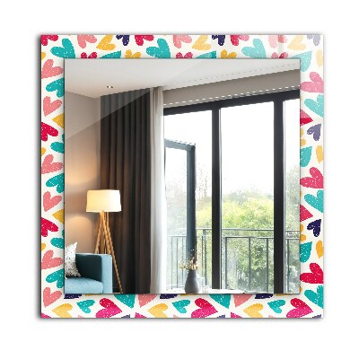 Decorative mirror Colorful hearts pattern