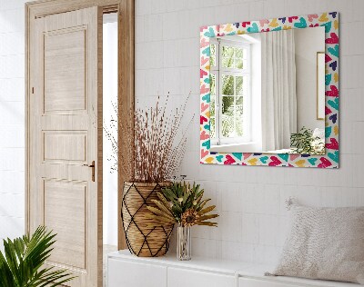 Decorative mirror Colorful hearts pattern