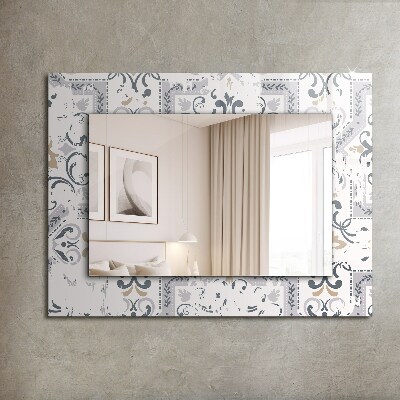 Wall mirror design Tile pattern ornaments