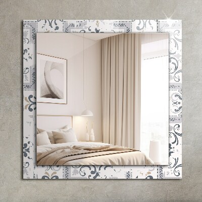 Wall mirror design Tile pattern ornaments