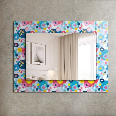 Mirror frame with print Colorful abstract patterns